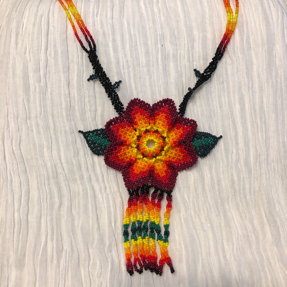 Necklace and bracelet set Hand made beaded art